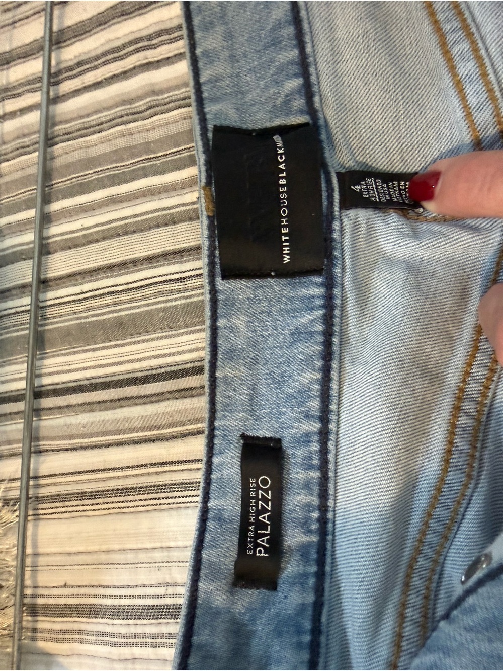 White House Black Market Light Wash Wide-Leg Jeans - Picture 3 of 3